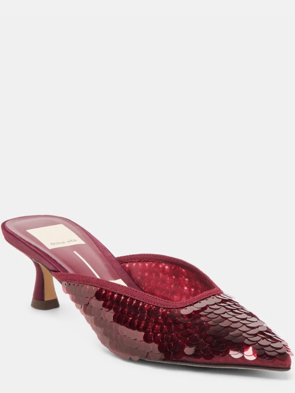 Dolce Vita Cleo sequin heels cranberry sequin kitten pumps heels NWT 7.5
